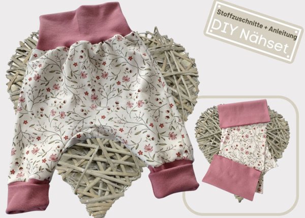 DIY Nähpaket Stoff Zuschnitte Baby Pumphose Jersey Design Sophia Nähset